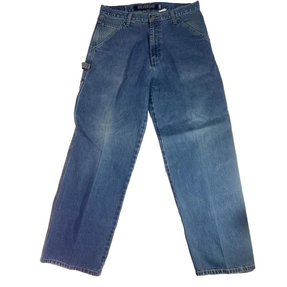 Vintage Levi Silvertab Men’s Blue Baggy Carpenter Denim jeans Size 34”X31”. - Picture 7 of 9